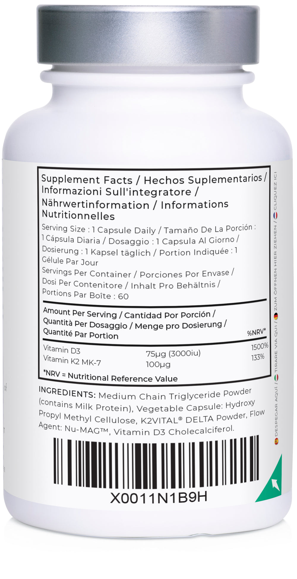 VITAMIN D3 + K2 (K2VITAL)
D3 3000IU | K2 100ΜG (K2 VITAL) | 60 CAPSULES