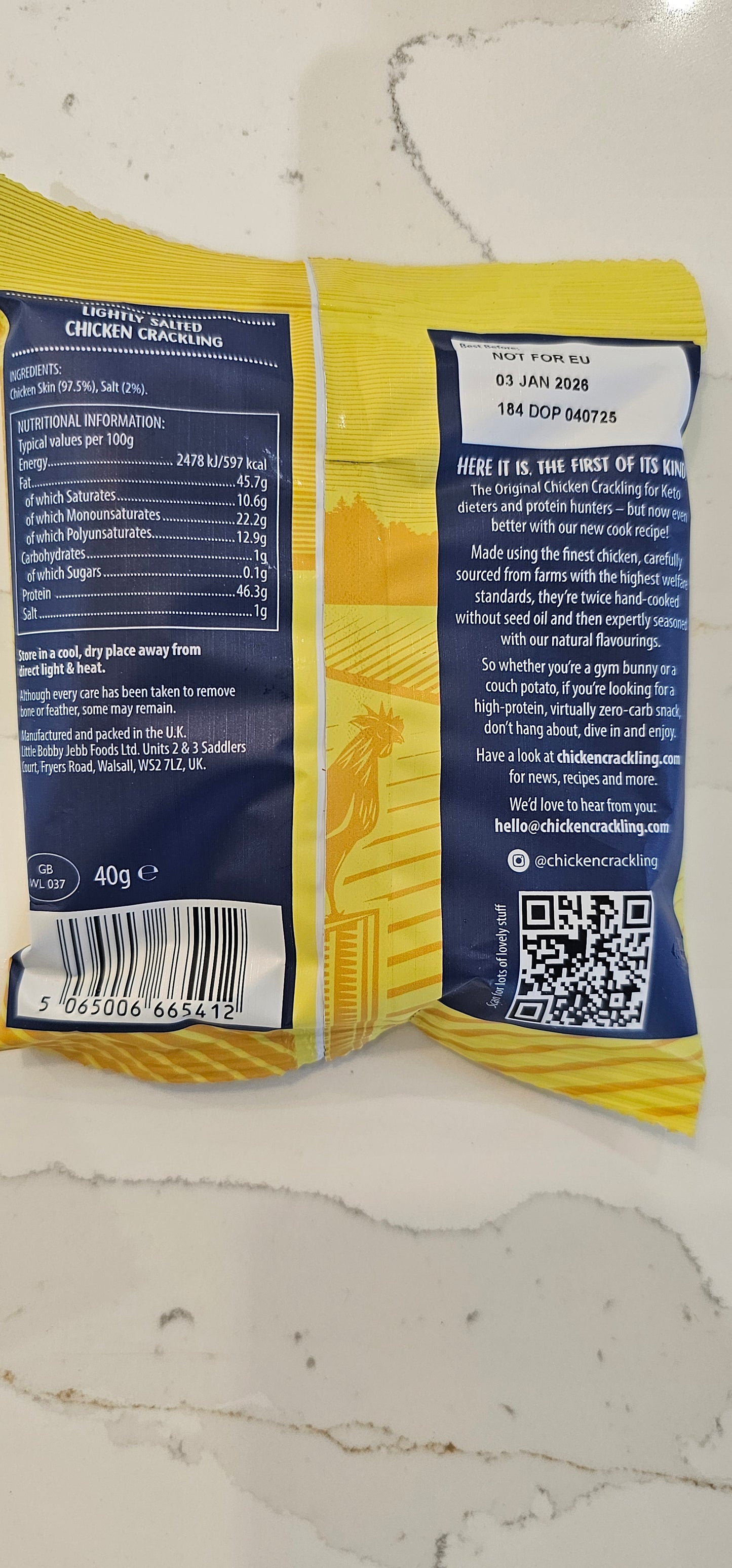 4 Packs The Original Chicken Crackling - Lightly Salted (Keto Edition)40g